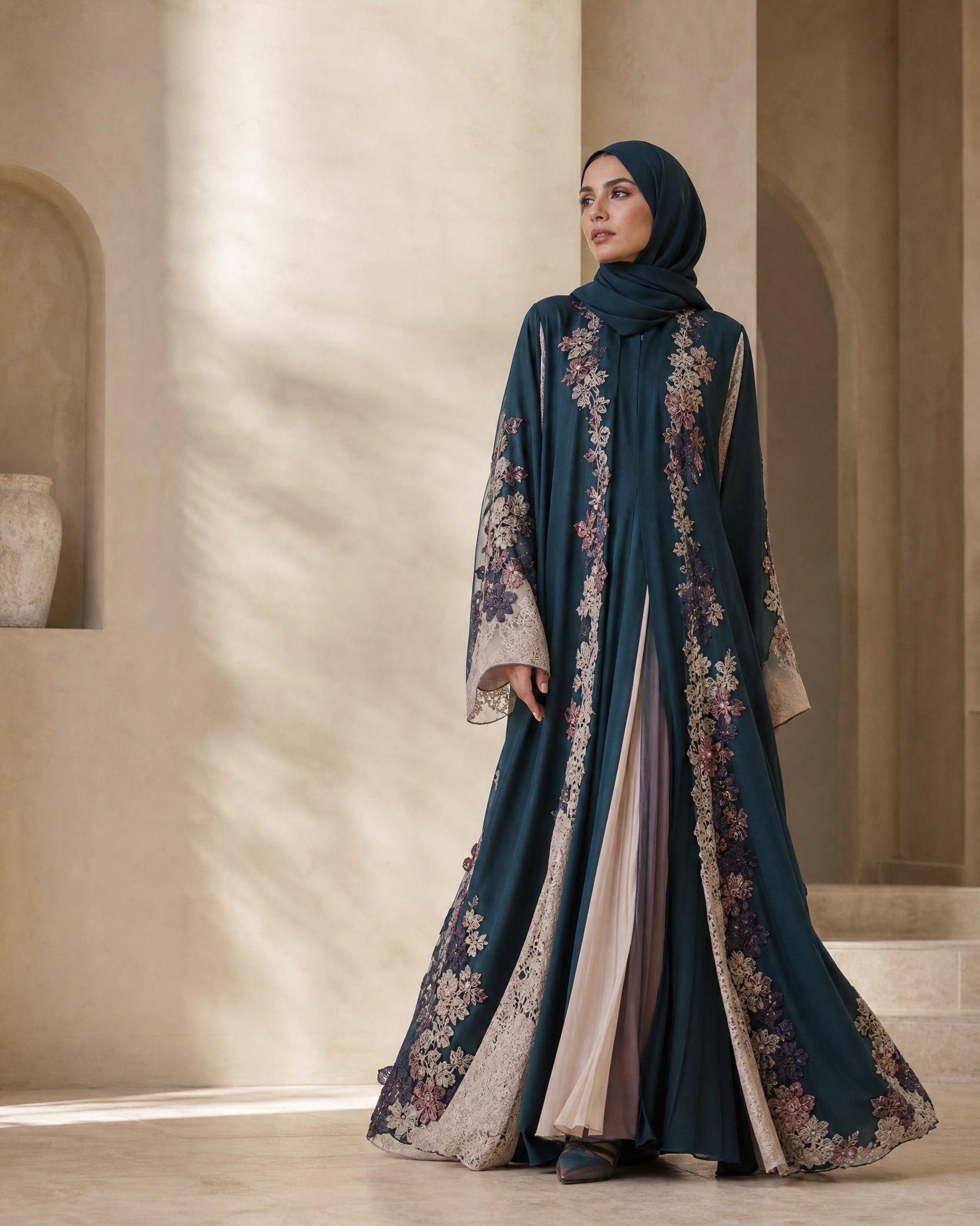 Zenon modest-fashion look in peacock teal